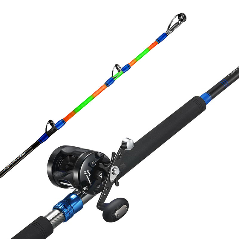 PiscifunChaos XS Round Baitcasting Reel and Catfish Casting Rod Combo