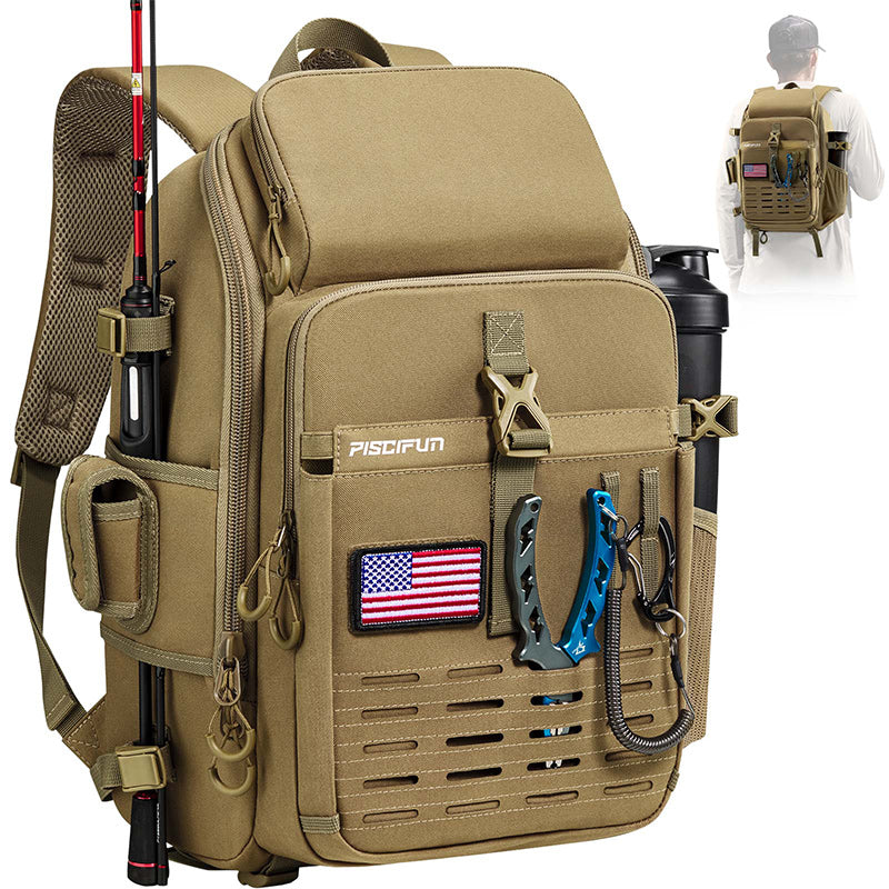 Piscifun Fishing Backpack with Rod & Gear Holder