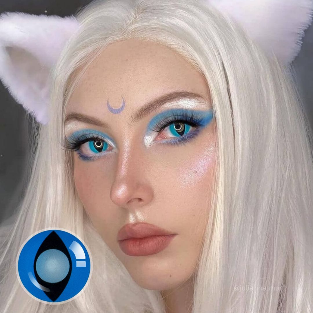 Cat Eye Blue Contact Lenses(12 months of use)