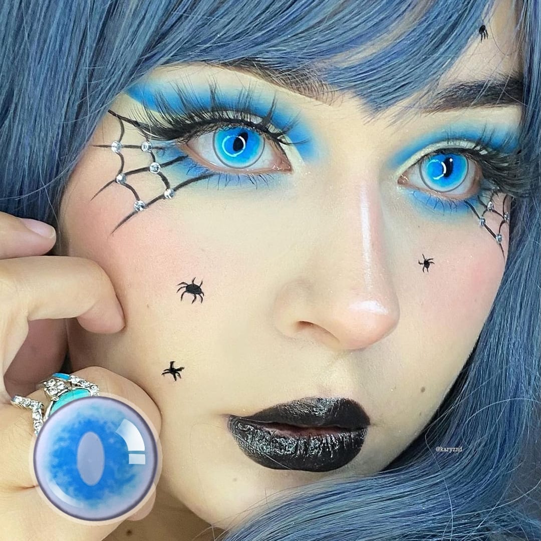 Ragdoll Cat Blue Colored Contact Lenses(12 months of use)