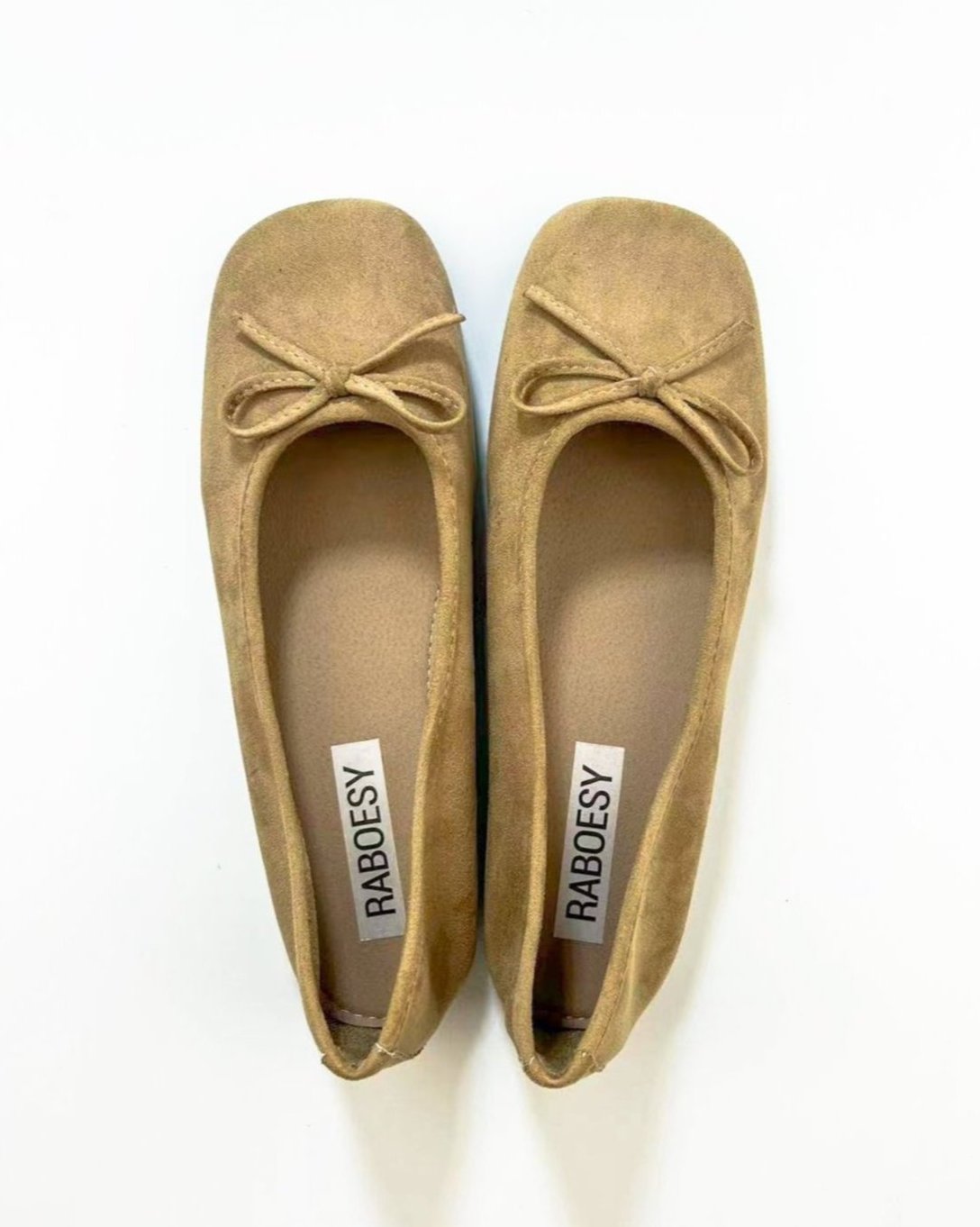 Suede Plain Toe Flats