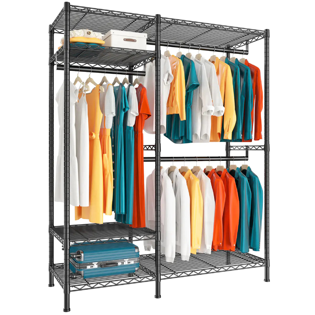 Raybee 670 Lbs Clothes Rack Heavy Duty, Freestanding Wire Garment Racks, Metal Portable Closet