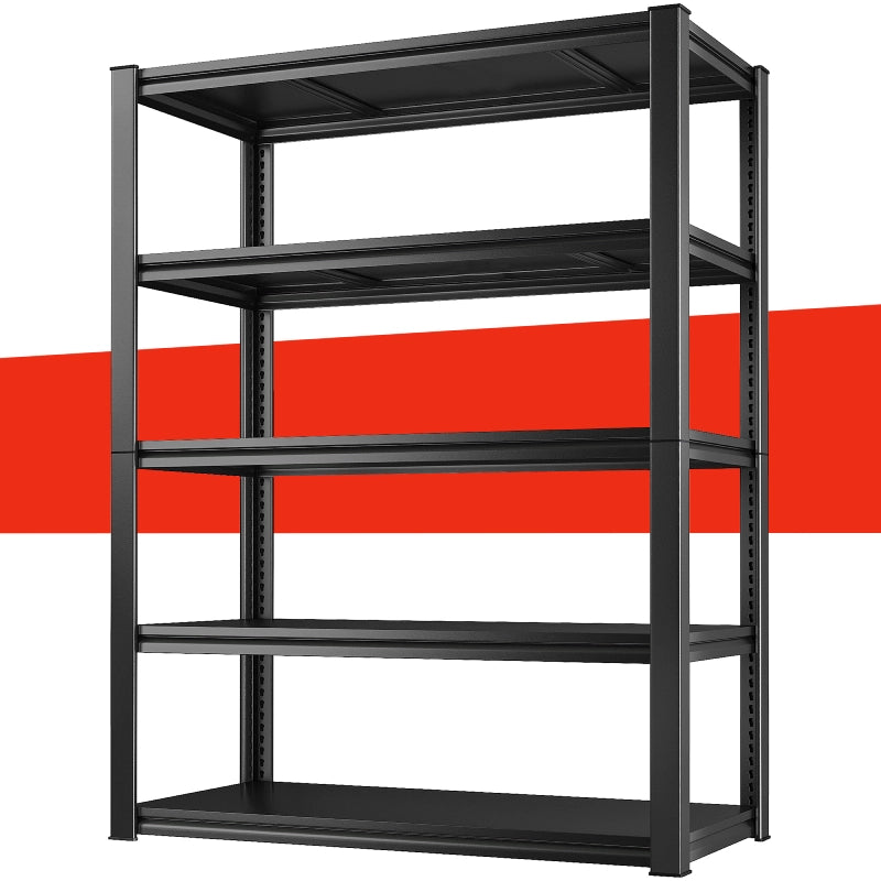 Raybee 63"H Metal Shelving Unit, 2000lbs Adjustable Industrial Shelves, Heavy Duty Utility Rack