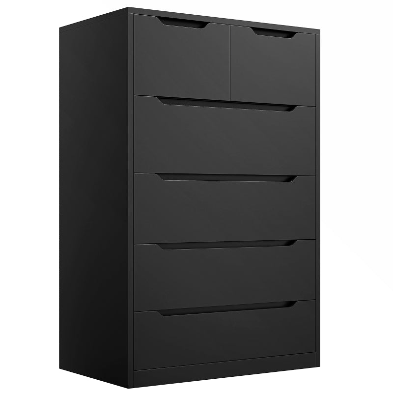 Enhomee Tall Dresser for Bedroom, Black Chest of Drawers with 6 Drawer