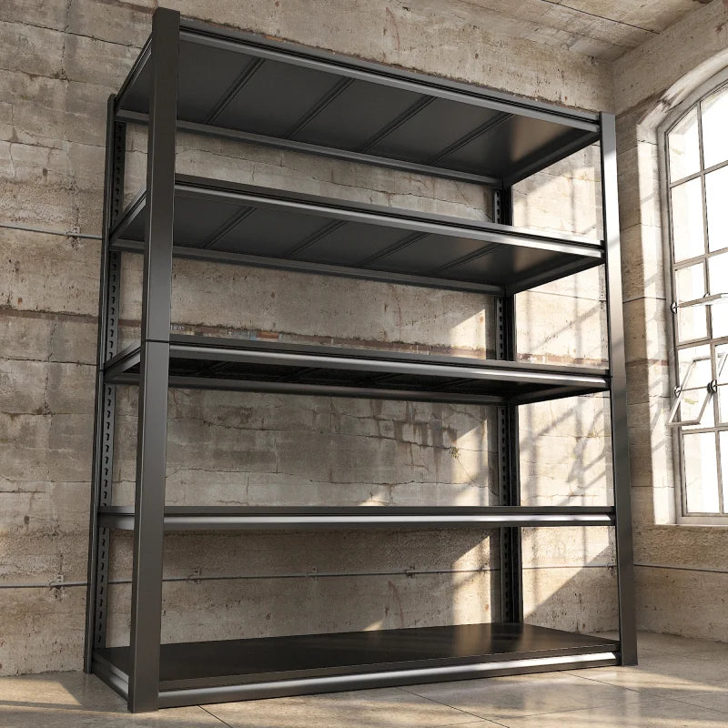 REIBII  Large Garage Shelving, 5 Tier Industrial Shelving, Steel Storage Shelves Metal Shelving, Heavy Duty Shelving For Warehouse, Basement