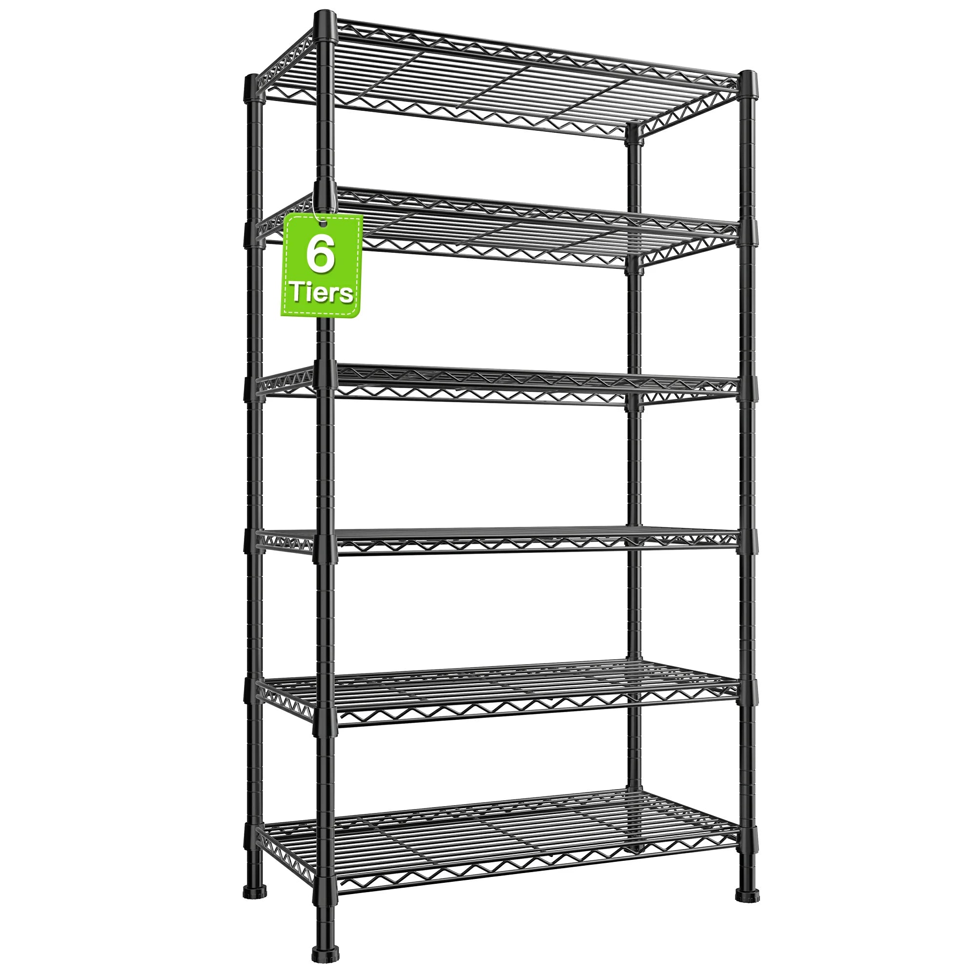 REIBII 6-Tier Wire Shelving Units, 71" H Metal Storage Shelves