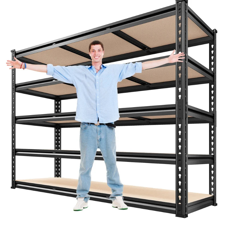 REIBII 3000LBS Garage Shelving Heavy Duty, 48" W Adjustable Metal Storage Shelves, Utility Rack