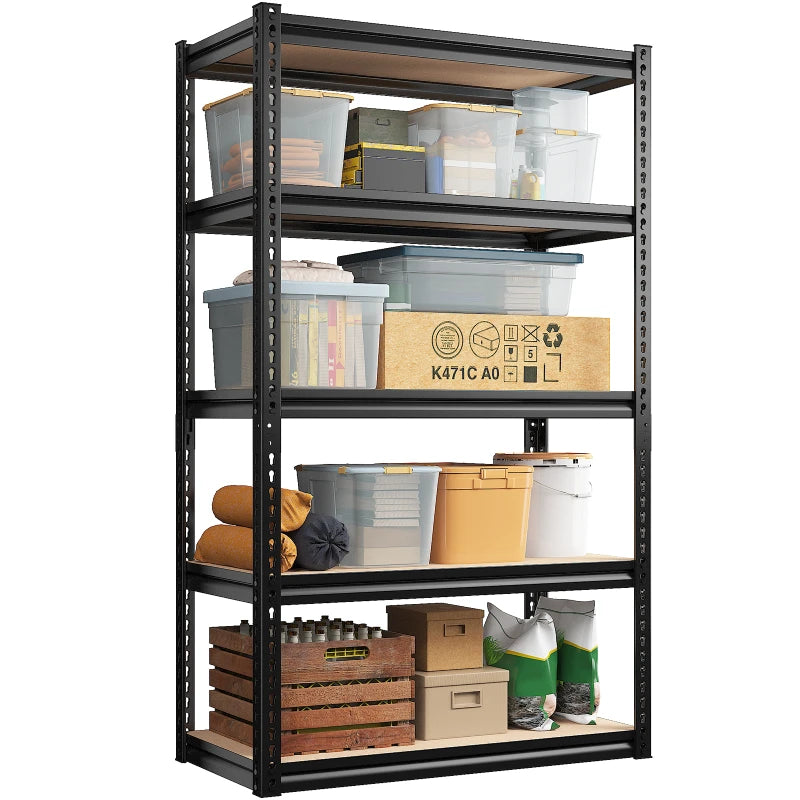 REIBII 72"H Metal Storage Shelves, 2000 Lbs Adjustable Garage Shelving Unit, Utility Rack for Pantry Kitchen