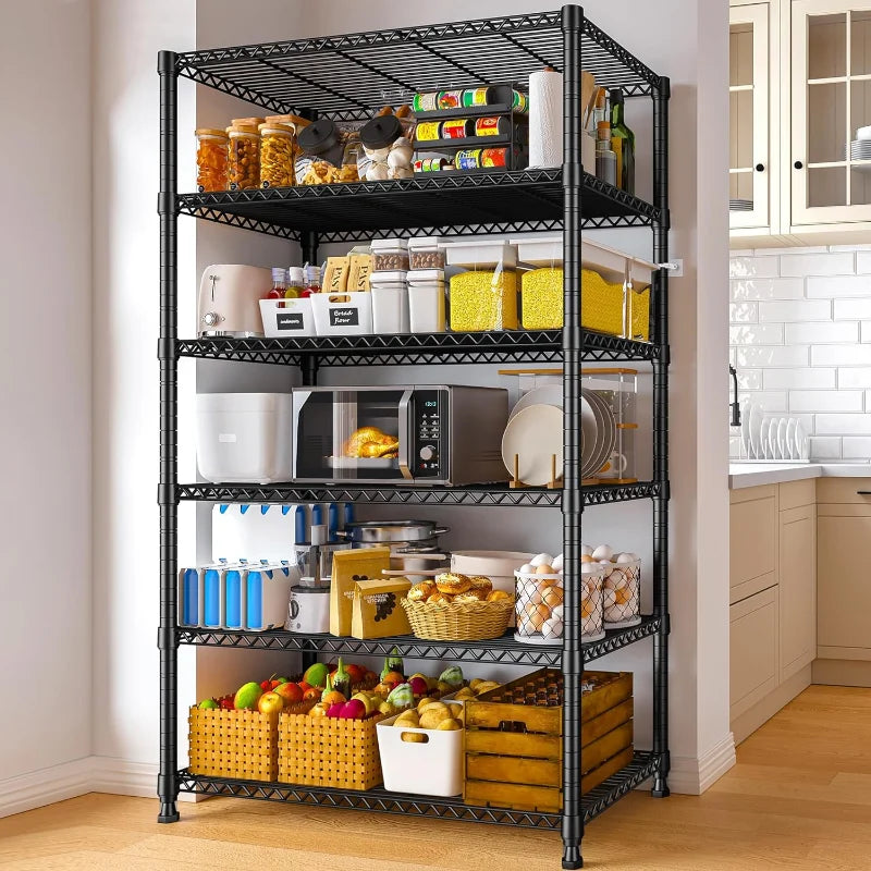 REIBII 75''H Metal Storage Shelves, Storage Shelving Unit for Kitchen, Pantry