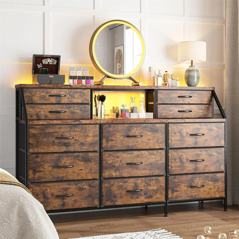 EnHomee Dresser for Bedroom with 13 Large Drawers 55''W