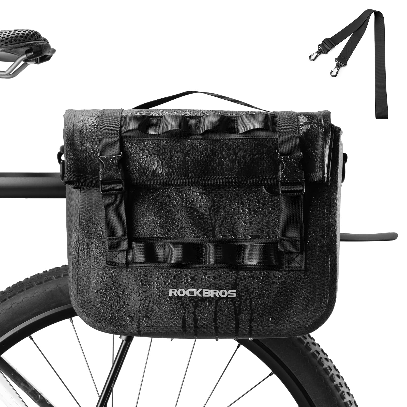 ROCKBROS Bike Panniers 15L Waterproof Bike Rack Bag for Cycling Commuting