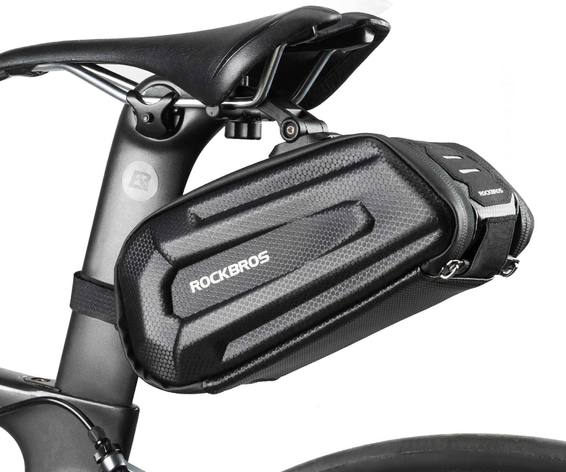 ROCKBROS Bike Bicycle 1.7L Saddle Seat Bag  3D Hard Shell with Silver Reflective Strip