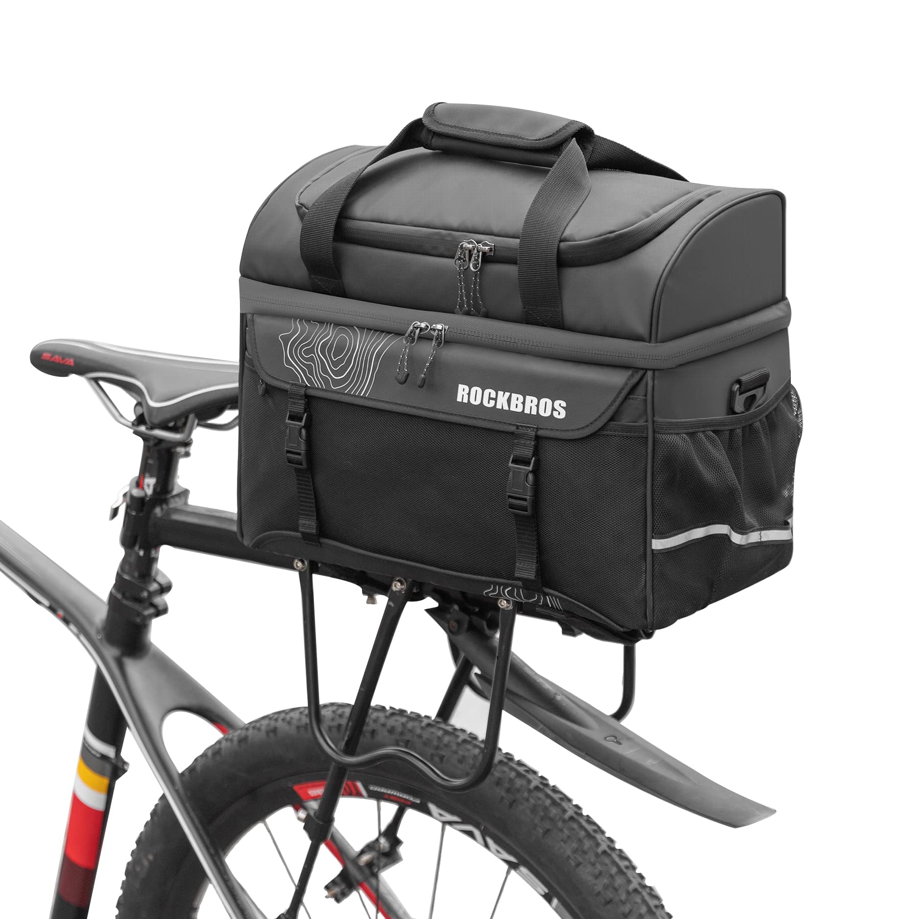 ROCKBROS Bike Trunk Cooler Bag Bicycle Rack Rear Seat Carrier Insulated Panniers 11L