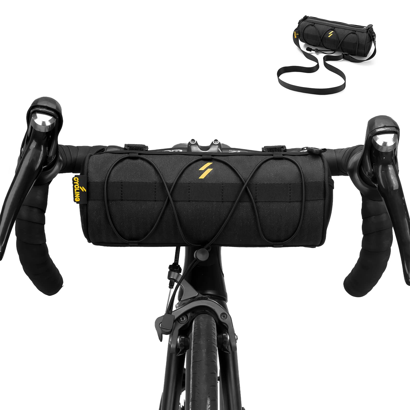 ROCKBROS Small Handlebar Bag Handy Front Bike Storage Pouch with Shoulder Strap Ideal