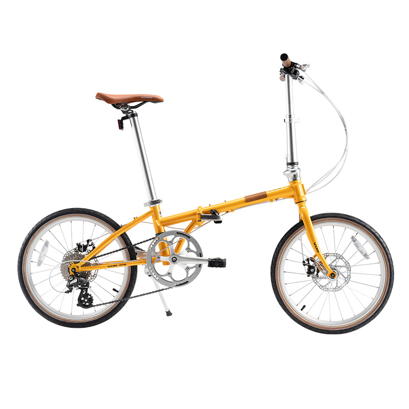 ROCKBROS 20-inch Folding Bike with Shimano 8-Speed with Wire-Drawn Disc Brakes