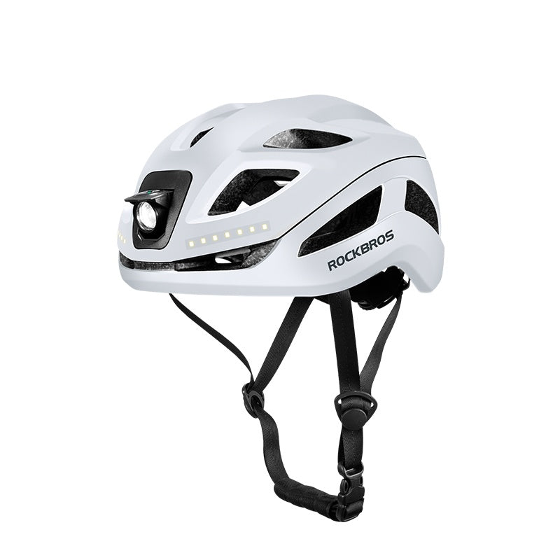 ROCKBROS Safety Warning Helmet with Built-In Lights and Adjustable Fit