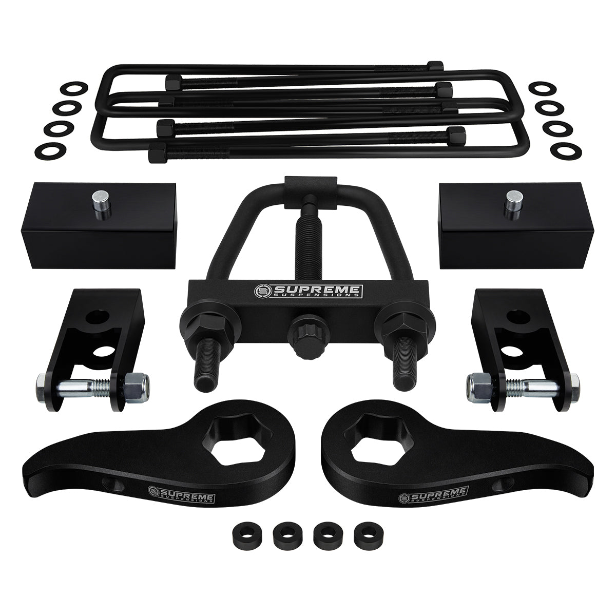 2011-2020 Chevy Silverado 3500HD Full Suspension Lift Kit & Install Tool & Shock Extenders 4WD 4x4 Front Lift 1" - 3" + Rear Lift 1"