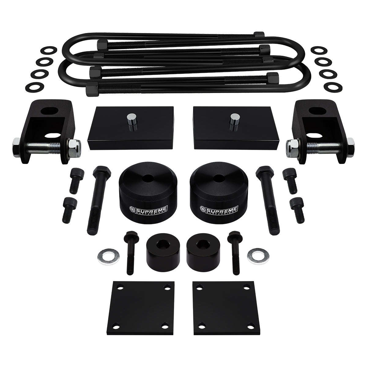 2005-2016 Ford F250 Super Duty Full Suspension Lift Kit, Brake Line & Bump Stop Relocation Kits & Front Shock Extenders 4WD 4x4 NON-OVERLOAD Front Lift 2" + Rear Lift 1"