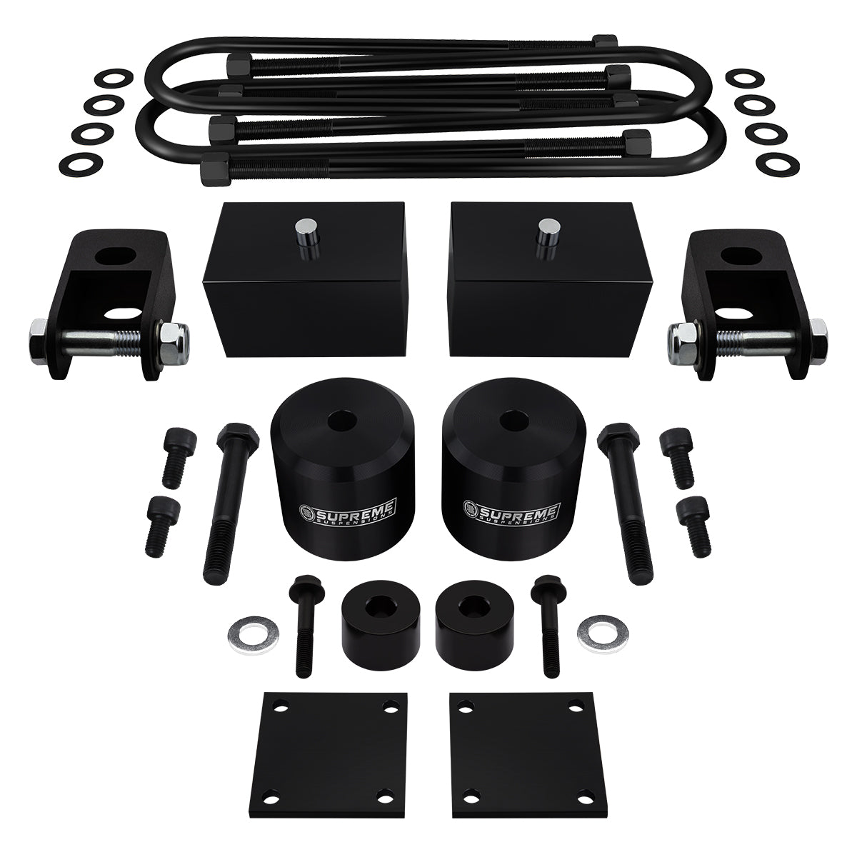 2005-2016 Ford F250 Super Duty Full Suspension Lift Kit, Brake Line & Bump Stop Relocation Kits & Front Shock Extenders 4WD 4x4 OVERLOAD Front Lift 3" + Rear Lift 3"