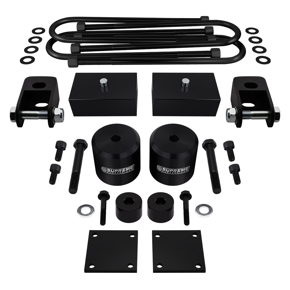 2005-2016 Ford F250 Super Duty Full Suspension Lift Kit, Brake Line & Bump Stop Relocation Kits & Front Shock Extenders 4WD 4x4 OVERLOAD Front Lift 3" + Rear Lift 2"