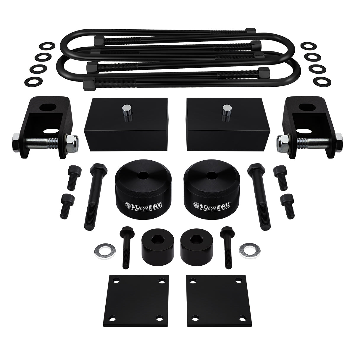 2005-2016 Ford F250 Super Duty Full Suspension Lift Kit, Brake Line & Bump Stop Relocation Kits & Front Shock Extenders 4WD 4x4 OVERLOAD Front Lift 2" + Rear Lift 2"