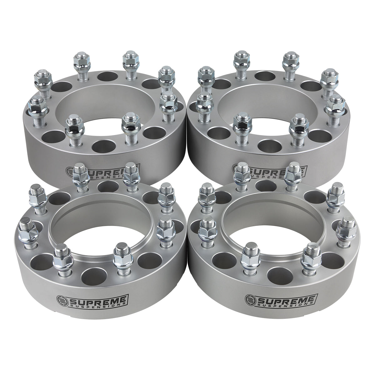 2005-2022 Ford F250 2wd 4wd Front Wheel Spacers Only (Hub Centric) Silver (x4) Piece 1.5" Spacer