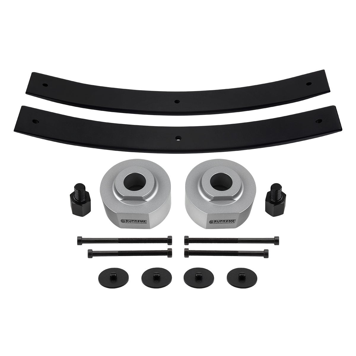 2" Front Lift Spring Spacers + 2" Rear Lift Short Add-A-Leaf Springs For 1983-1996 Ford Ranger Silver