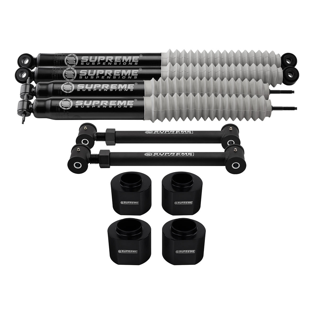 1993-1998 Jeep Grand Cherokee ZJ Full Suspension Lift Kit with Lower Control Arms & MAX Performance Shock Absorbers 2WD 4WD Front Lift 3" + Rear Lift 2"