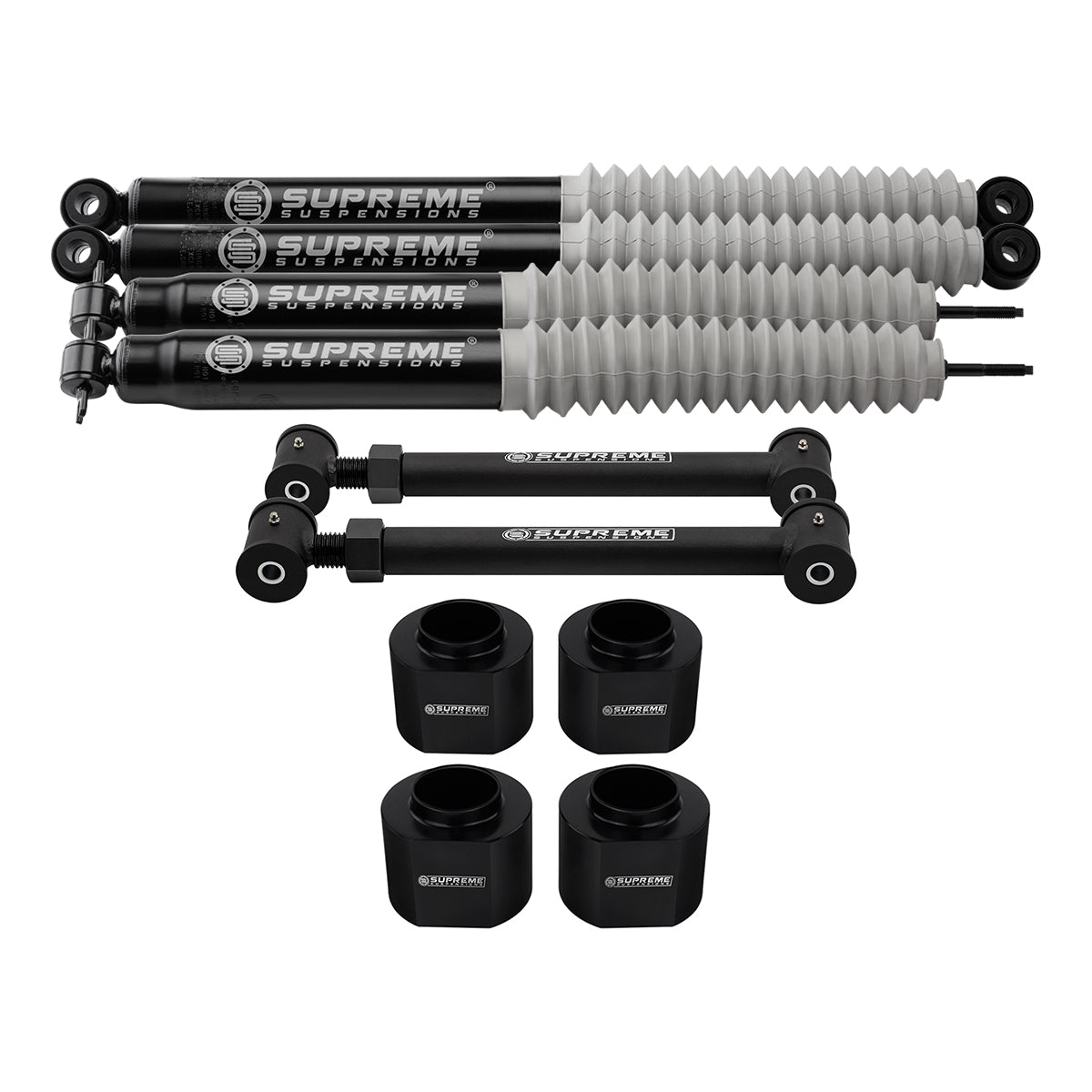 1997-2006 Jeep Wrangler TJ Full Suspension Lift Kit with Lower Control Arms & Max Performance Shocks 2WD 4WD Front 2" + Rear 2"