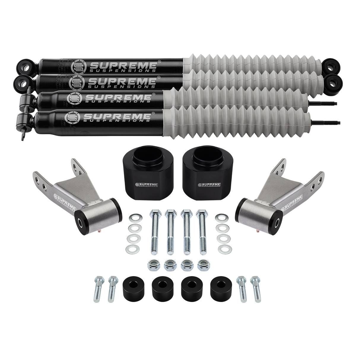 1984-2001 Jeep Cherokee XJ Full Suspension Lift Kit with Transfer Case Drop Kit & Supreme Suspensions MAX Performance Shocks 4WD Front Lift 3" + Rear Lift 2"