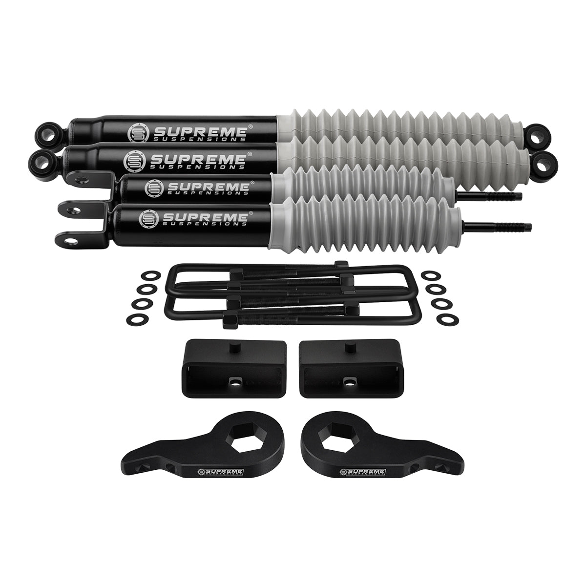 1999-2007 Chevrolet Silverado 1500 4WD Full Suspension Lift Kit with MAX Performance Shocks Front Lift 1" - 3" + Rear Lift 2"