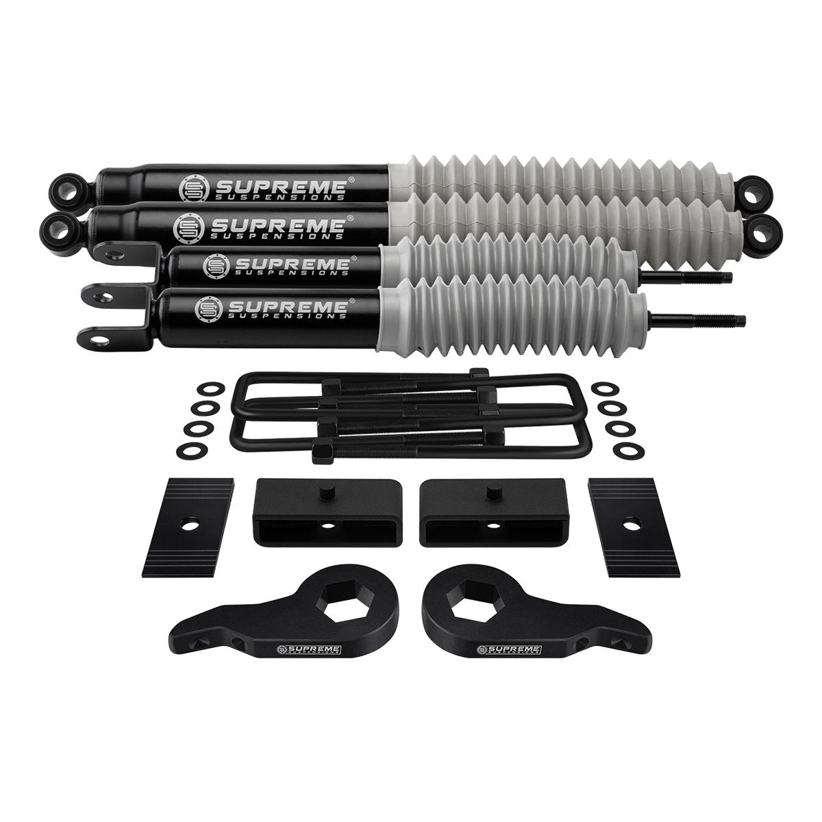 1999-2007 GMC Sierra 1500 4WD Full Suspension Lift Kit with Axle Shims & MAX Performance Shocks Front Lift 1" - 3" + Rear Lift 1.5"