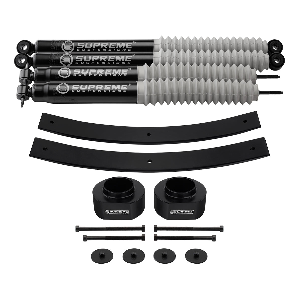 1984-2001 Jeep Cherokee XJ Full Suspension Lift Kit with MAX Performance Shocks 2WD 4WD Front Lift 2" + Rear Lift 1.5" to 2"