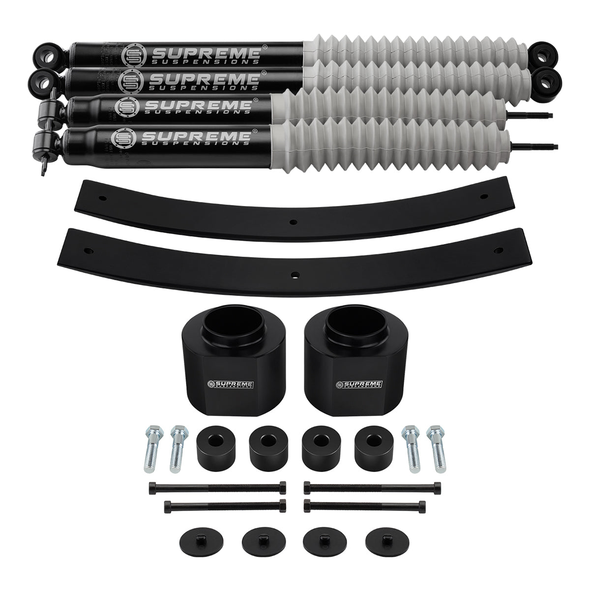 1984-2001 Jeep Cherokee XJ Full Suspension Lift Kit with Transfer Case Drop Kit & MAX Performance Shocks 4WD Front Lift 3" + Rear Lift 1.5" to 2"