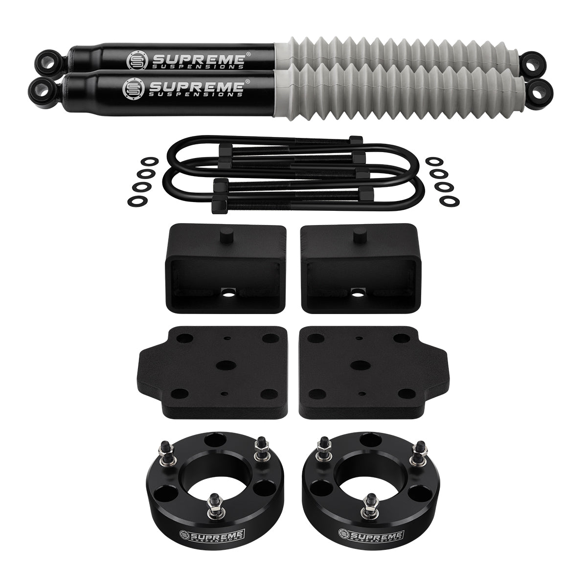 2004-2015 Nissan Titan Full Suspension Lift Kit with Rear U-Bolt Flip Kit & MAX Performance Shocks 2WD 4WD Front Lift 3" + Rear Lift 3"