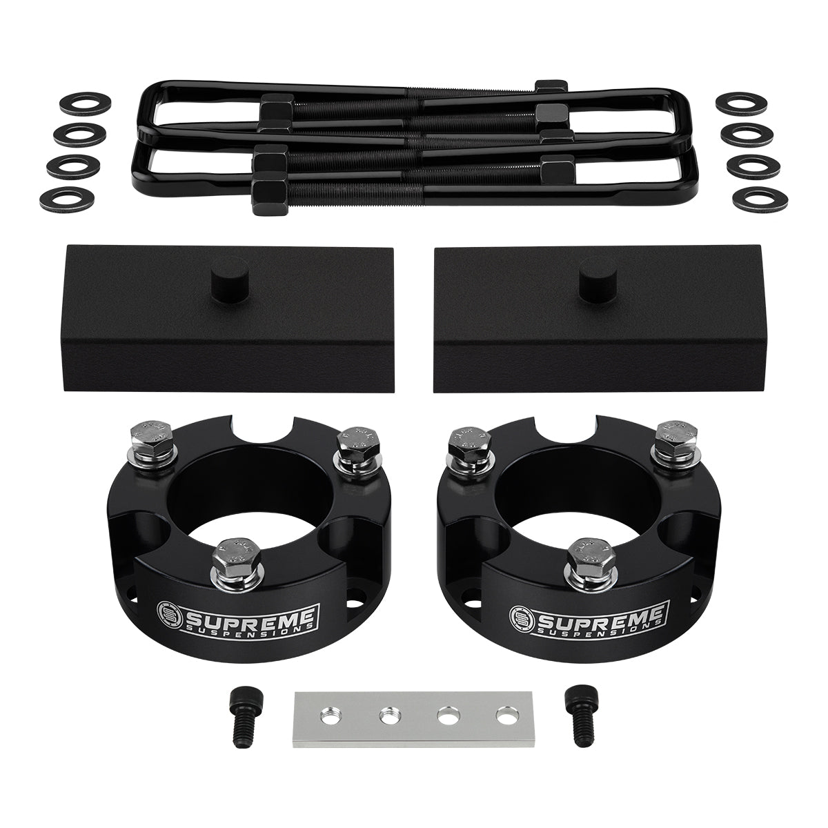 1995-2004 Toyota Tacoma Full Suspension Lift Kit 2WD 4WD I Includes Supreme Suspensions NEW Premium Forged Flat-Top U-Bolts Front 3" + Rear 1"