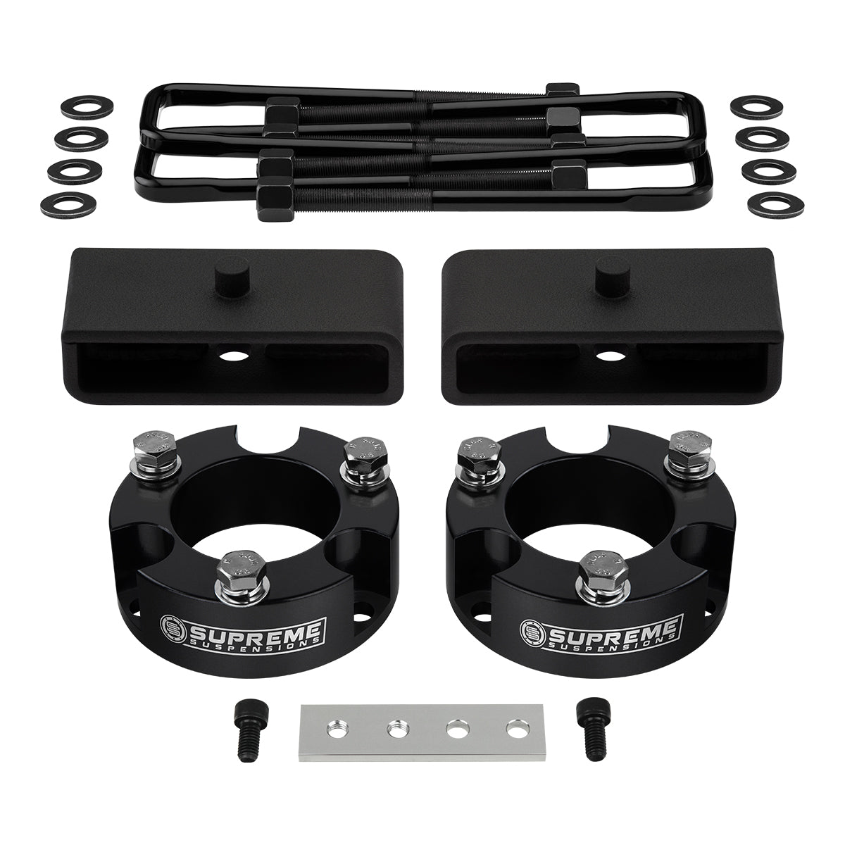 1995-2004 Toyota Tacoma Full Suspension Lift Kit 2WD 4WD I Includes Supreme Suspensions NEW Premium Forged Flat-Top U-Bolts Front 3" + Rear 1.5"