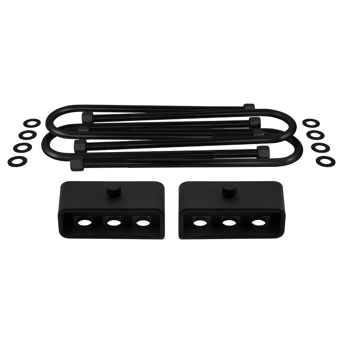 2003-2013 Dodge Ram 3500 4WD [3.5" Rear Axle] Rear Lift Blocks with Round Bend U-Bolts 2" Lift Blocks