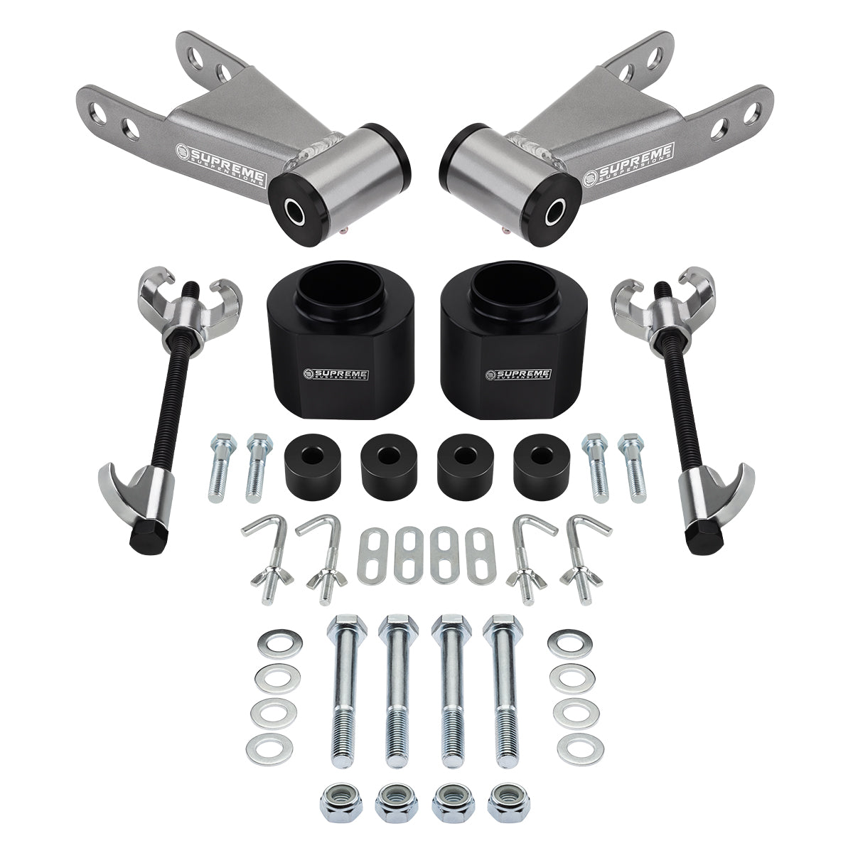 1984-2001 Jeep Cherokee XJ 4WD Full Suspension Lift Kit & Transfer Case Drop Kit Includes Spring Coil Compressors Front/+ Rear Lift 2" + 2"