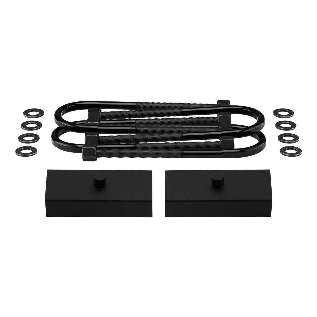 1997-2004 Ford F-150 High-Strength Steel Rear Lift Blocks with Premium Forged Flat Top U-Bolts Drivetrain 4WD + Rear Lift 1" Non-Tapered Lift Blocks