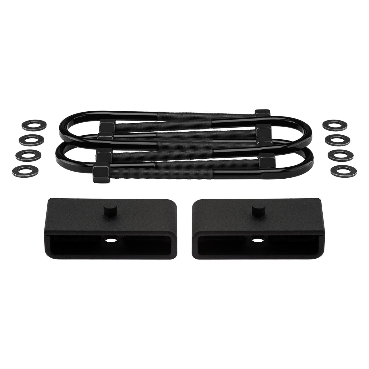 1997-2004 Ford F-150 High-Strength Steel Rear Lift Blocks with Premium Forged Flat Top U-Bolts Drivetrain 4WD + Rear Lift 1.5" Non-Tapered Lift Blocks