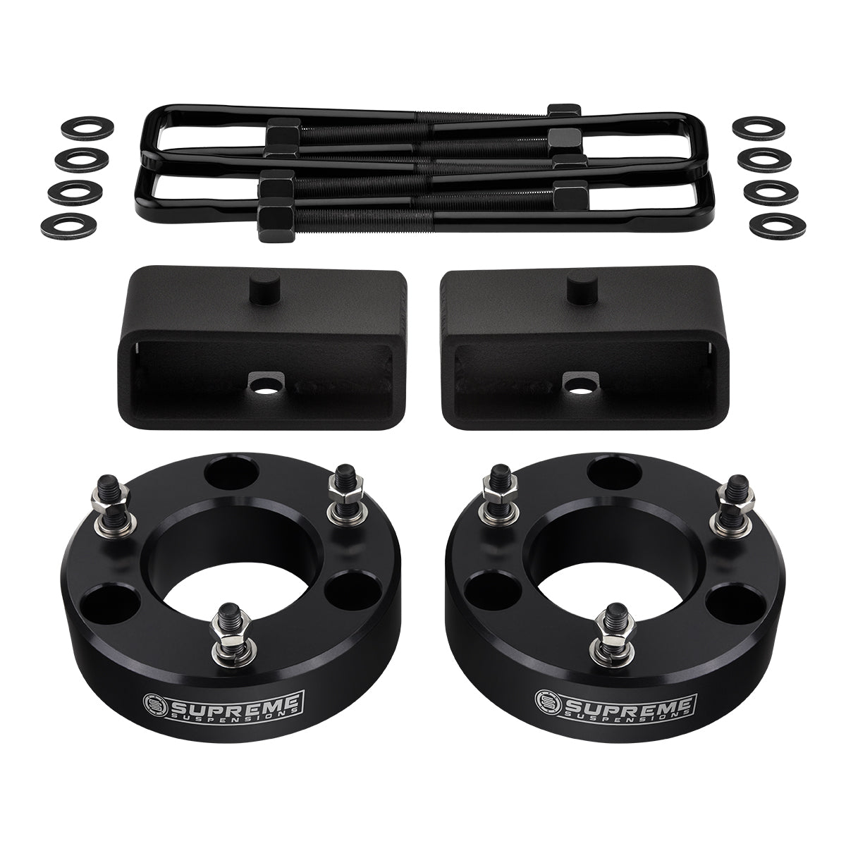 2004-2022 Nissan Titan Full Suspension Lift Kit 2WD 4WD I Includes Supreme Suspensions NEW Premium Forged Flat-Top U-Bolts Front Lift 3" + Rear Lift 2"