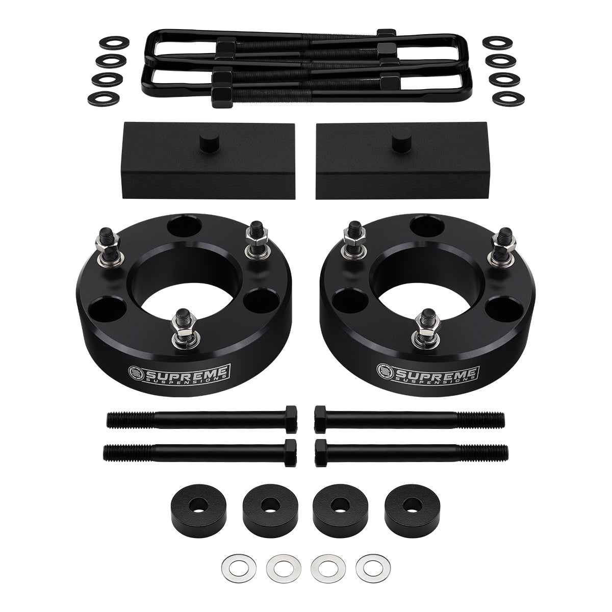 2007-2021 Chevrolet Silverado 1500 Full Suspension Lift Kit 4WD I Includes Supreme Suspensions NEW Premium Forged Flat-Top U-Bolts Front 3" + Rear 1"