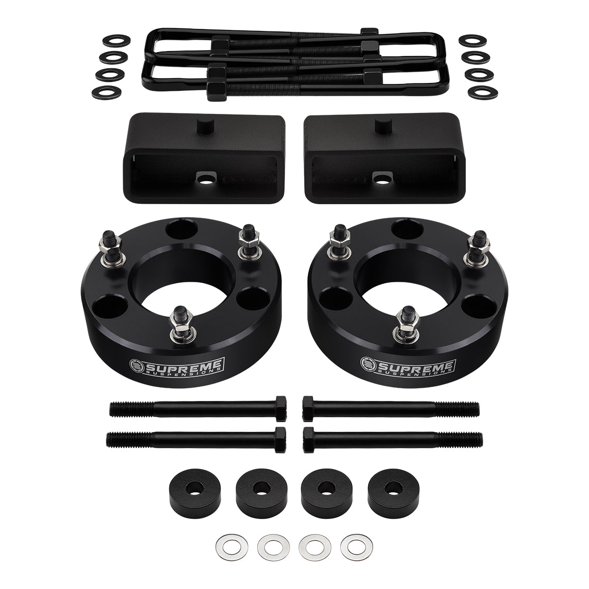 2007-2021 Chevrolet Silverado 1500 Full Suspension Lift Kit 4WD I Includes Supreme Suspensions NEW Premium Forged Flat-Top U-Bolts Front 3" + Rear 2"