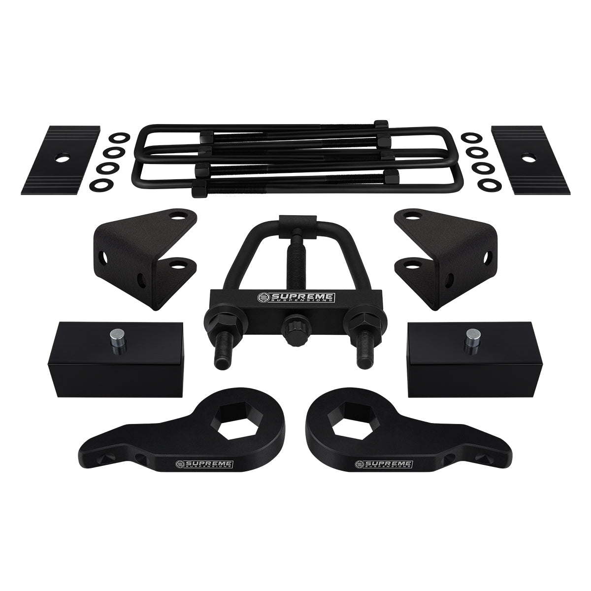 2000-2010 Chevy Silverado 3500HD Full Suspension Lift Kit, Install Tool, Shock Extenders & Shims 4WD 2WD Front Lift 1" - 3" + Rear Lift 1.5"