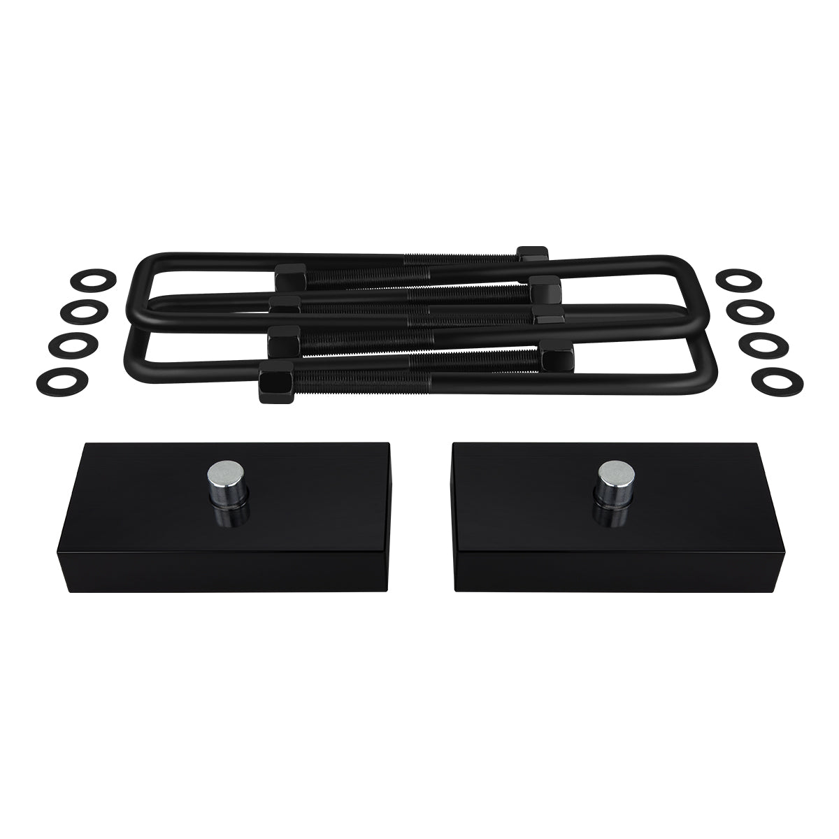 2000-2010 Chevy Silverado 3500HD Rear Suspension Lift Blocks & Extended U Bolts 2WD 4WD 1" 2011-2015