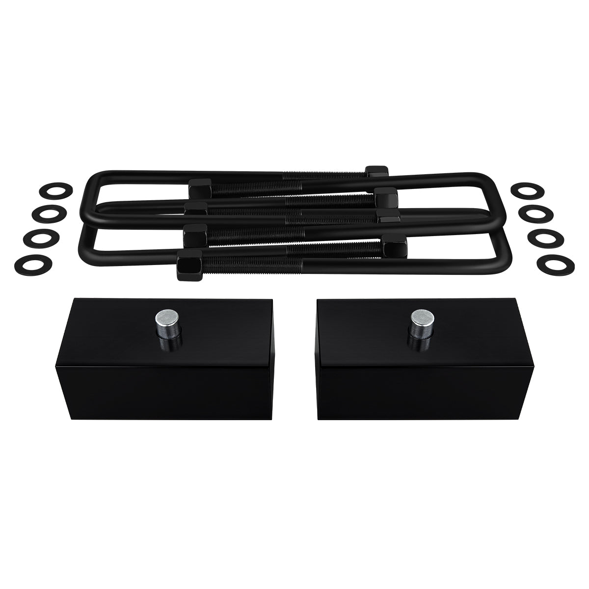 2000-2010 Chevy Silverado 3500HD Rear Suspension Lift Blocks & Extended U Bolts 2WD 4WD 2" 2011-2015