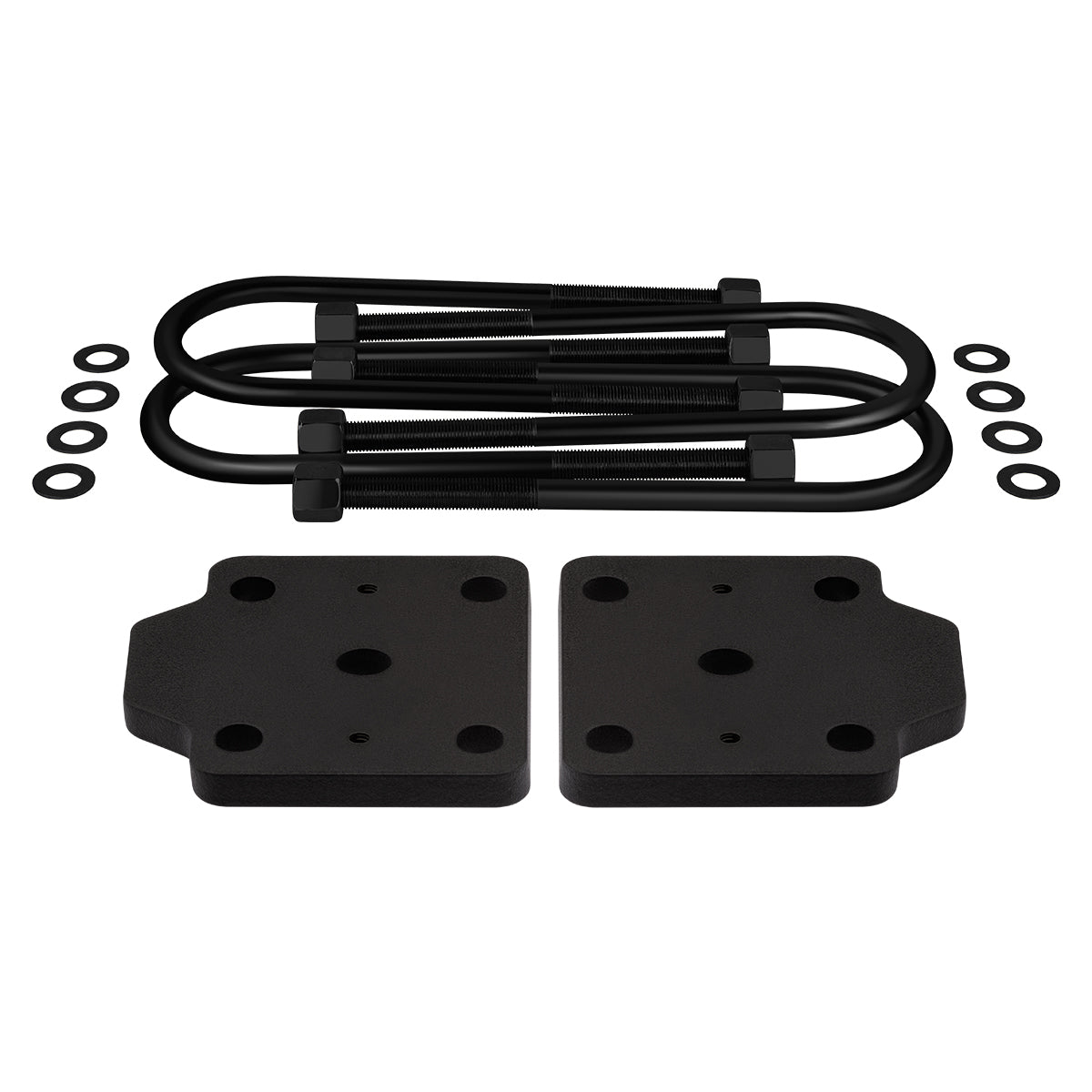 2000-2010 Chevy Silverado 3500HD U-Bolt Flip Striker Plates with 5/8" U-Bolts Kit 2WD 4WD + Rear - Lifted 1" and up