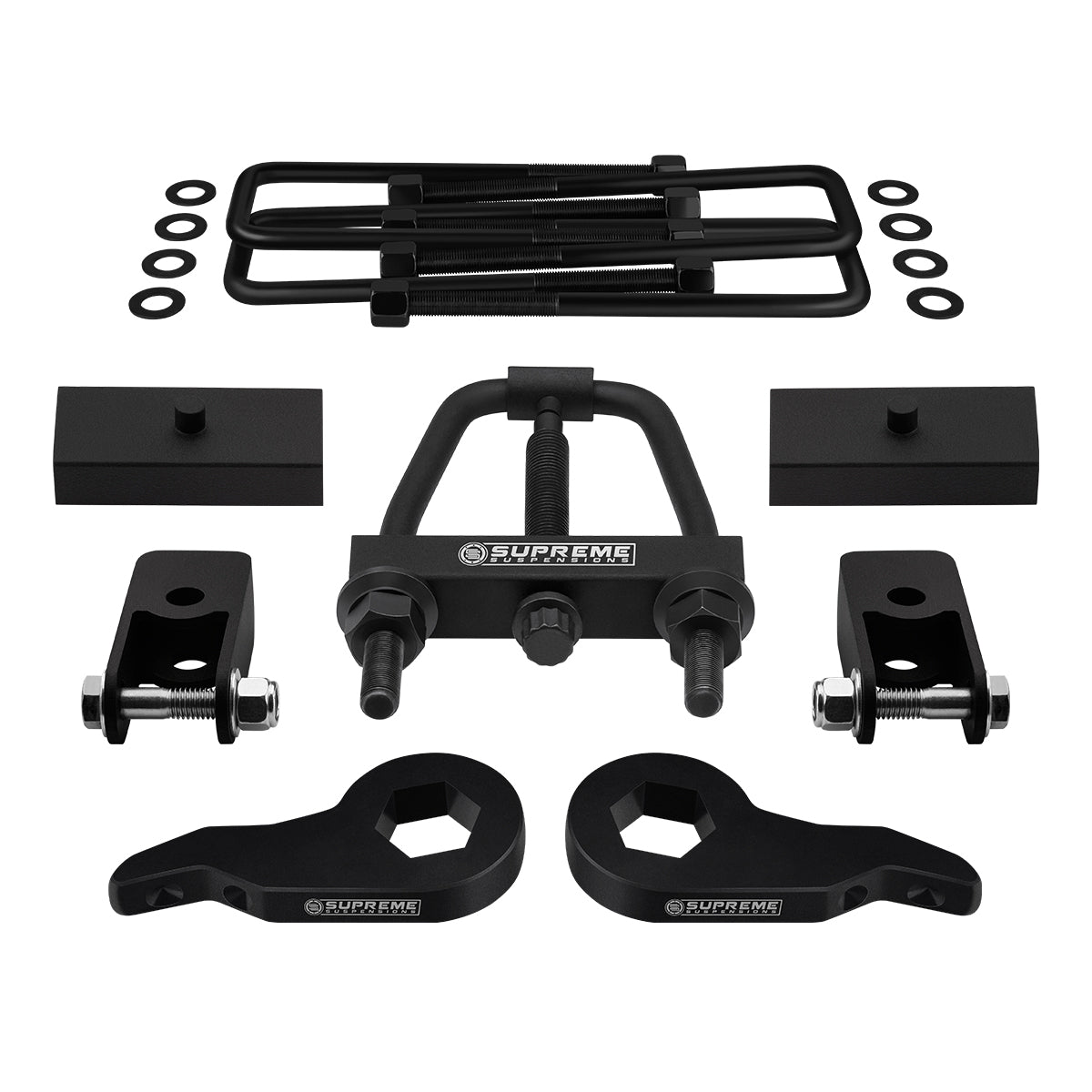 1999-2007 Chevy Silverado 1500 Full Suspension Lift Kit 4WD + Shock Extenders + Tool Front Lift 1" - 3" + Rear Lift 1"