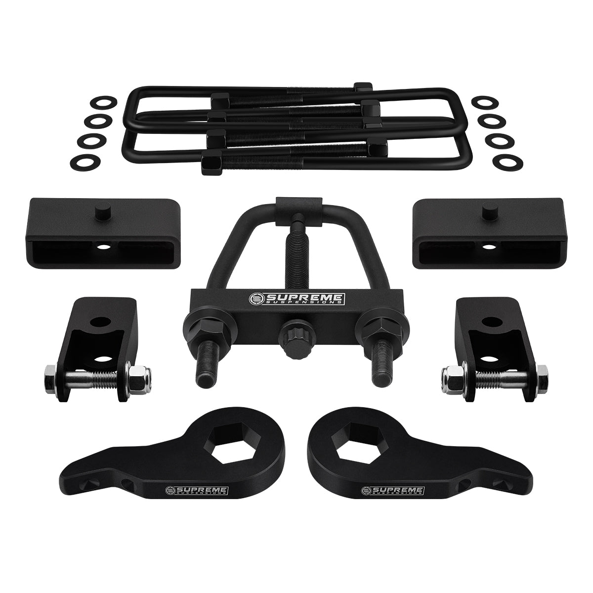 1999-2007 Chevy Silverado 1500 Full Suspension Lift Kit 4WD + Shock Extenders + Tool Front Lift 1" - 3" + Rear Lift 1.5"